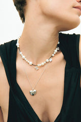 Heart Locket Recycled Silver Necklace 19.5" in Silver - The Shoe Hive