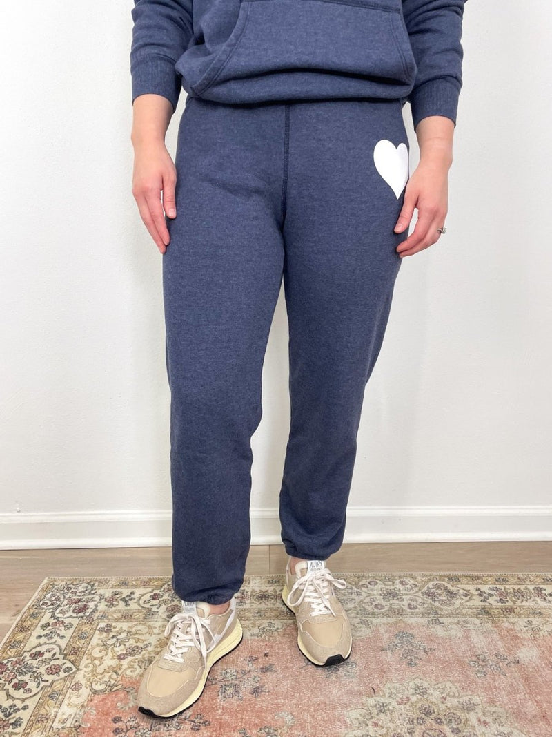 Heart Sweatpants in Navy - The Shoe Hive