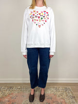 Hearts Men's Crewneck Sweatshirt in White - The Shoe Hive