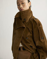 Hendrix Moto Corduroy Jacket in Saddle - The Shoe Hive