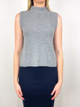Henriette Vest in Mid Heather Grey Cashmere - The Shoe Hive