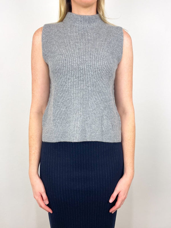 Henriette Vest in Mid Heather Grey Cashmere - The Shoe Hive