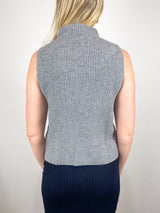 Henriette Vest in Mid Heather Grey Cashmere - The Shoe Hive