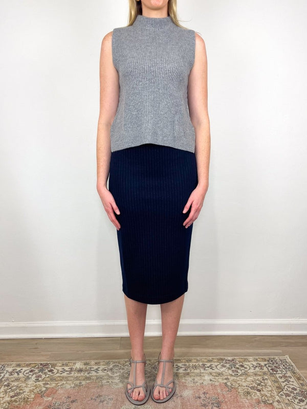 Henriette Vest in Mid Heather Grey Cashmere - The Shoe Hive