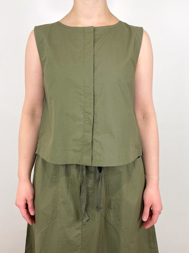 Hidden Placket Top in Kelp - The Shoe Hive