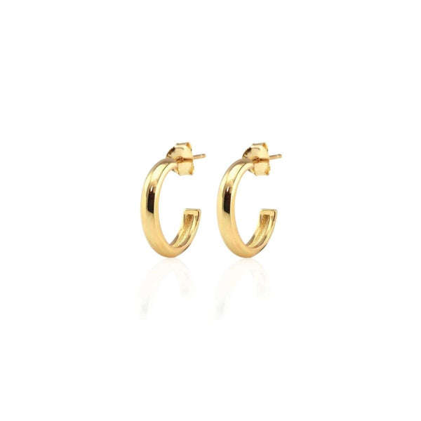 Hollow Hoop Earrings in 18K Gold Vermeil 15mm - The Shoe Hive