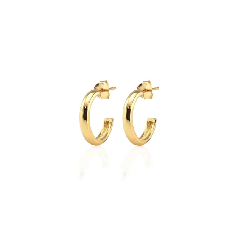 Hollow Hoop Earrings in 18K Gold Vermeil 15mm - The Shoe Hive