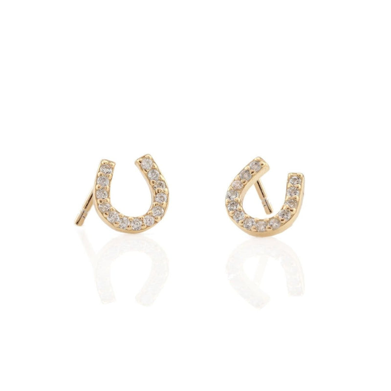Horseshoe Crystal Stud Earrings - The Shoe Hive