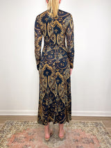 Ida LS Jersey Dress in Twilight Paisley - The Shoe Hive