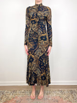 Ida LS Jersey Dress in Twilight Paisley - The Shoe Hive
