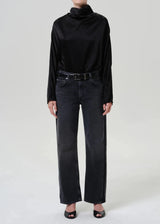 Ilaria Draped Japanese hammered Satin Top - The Shoe Hive
