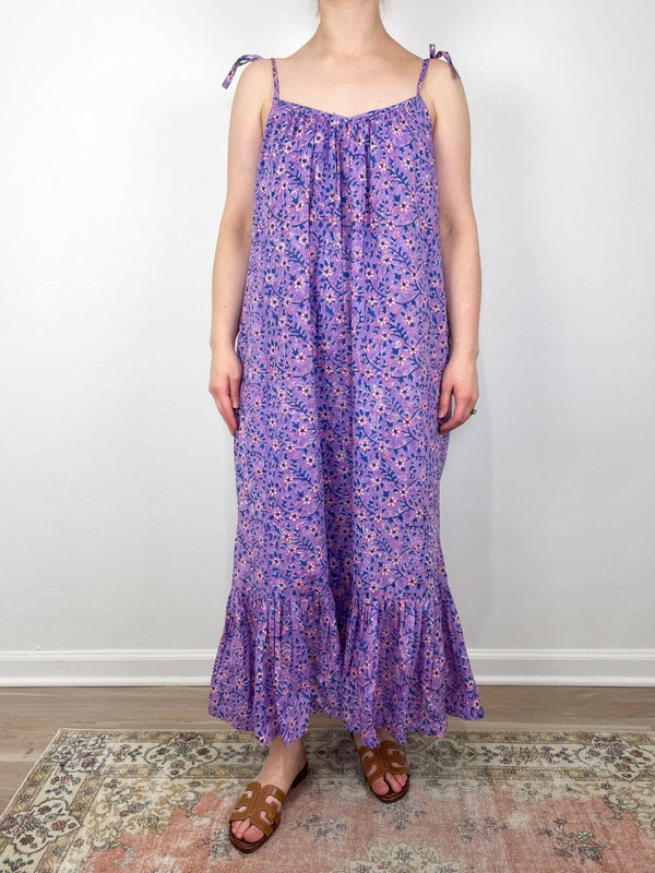 India Sundress in Violet Wildflower Organic - The Shoe Hive