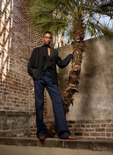 Indigo Denim Pat Trouser Jean in Dark Denim - The Shoe Hive