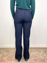 Indigo Denim Pat Trouser Jean in Dark Denim - The Shoe Hive