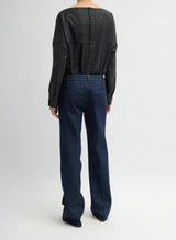 Indigo Denim Pat Trouser Jean in Dark Denim - The Shoe Hive