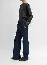 Indigo Denim Pat Trouser Jean in Dark Denim - The Shoe Hive