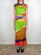 Inez Satin Pencil Skirt in Nature Abhors A Vacuum - The Shoe Hive