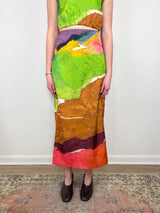 Inez Satin Pencil Skirt in Nature Abhors A Vacuum - The Shoe Hive
