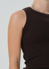 Isabel Rib Tank in Dark Brown - The Shoe Hive