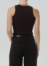 Isabel Rib Tank in Dark Brown - The Shoe Hive