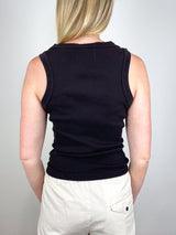 Isabel Rib Tank in Dark Brown - The Shoe Hive