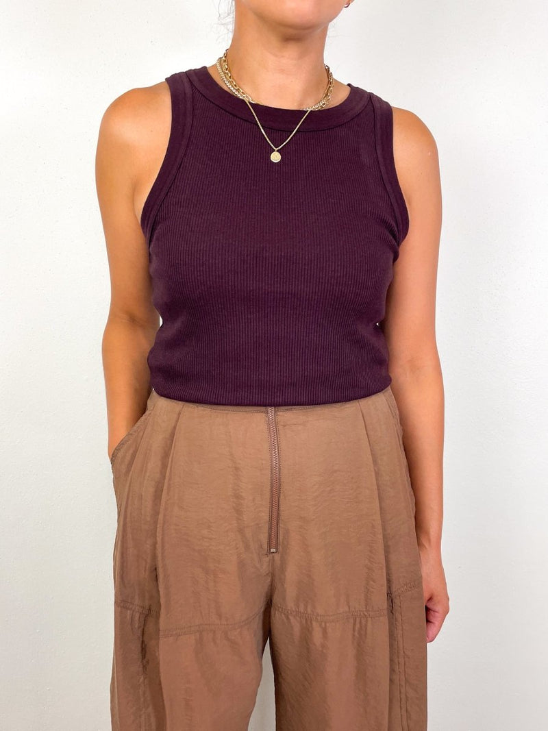 Isabel Rib Tank in Mahogany - The Shoe Hive