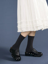 Italia Cashmere Cozy Rib Crew in Charcoal - The Shoe Hive