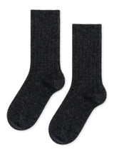 Italia Cashmere Cozy Rib Crew in Charcoal - The Shoe Hive