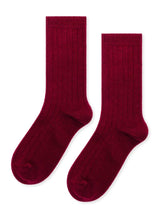 Italia Cashmere Cozy Rib Crew in Merlot - The Shoe Hive