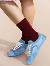 Italia Cashmere Cozy Rib Crew in Merlot - The Shoe Hive