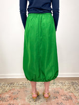 Italian Sporty Nylon Maxi Anorak Skirt in Green - The Shoe Hive