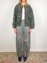 Jacket in Dark Khaki Destructed Jacquard - The Shoe Hive
