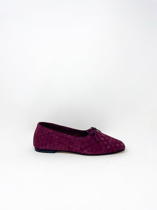 Jada in Wine Woven Suede - The Shoe Hive