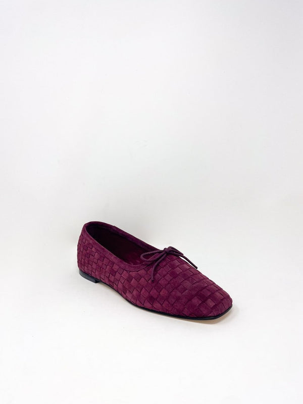Jada in Wine Woven Suede - The Shoe Hive