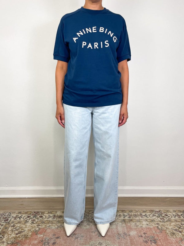 Jaylin Tee Paris in Washed Navy - The Shoe Hive