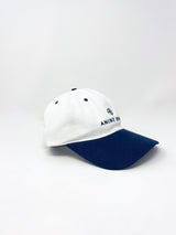 Jeremy Baseball Cap in Ivory and Navy - The Shoe Hive