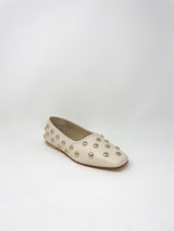 Jessie in Bone Calf w/Gold Studs - The Shoe Hive