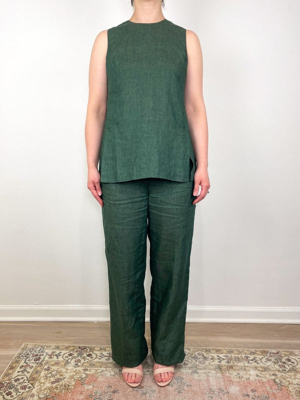 Jo Tunic in Safari Green Sahara Linen - The Shoe Hive