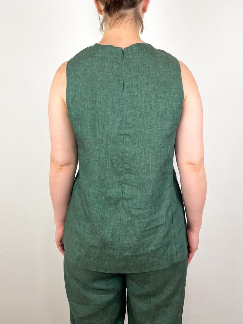 Jo Tunic in Safari Green Sahara Linen - The Shoe Hive