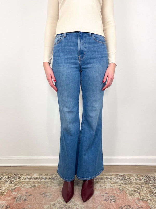 Joplin High Rise Wide Flare in Pool Party - The Shoe Hive