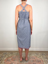 Josie Dress in Navy/Ivory Double Stripe - The Shoe Hive