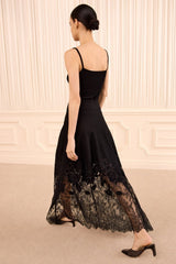 Josina Lace Midi Skirt in Noir - The Shoe Hive
