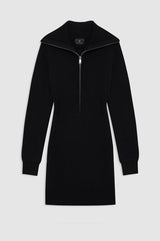 June Trucker Collar Dress in Black - The Shoe Hive