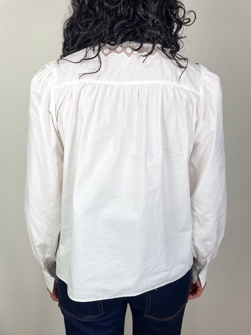 Kady Long Sleeve Blouse in Pristine - The Shoe Hive