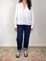 Kady Long Sleeve Blouse in Pristine - The Shoe Hive
