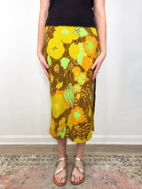 Kamara Print Skirt in Brown Multi - The Shoe Hive