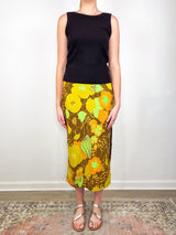 Kamara Print Skirt in Brown Multi - The Shoe Hive
