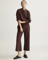 Kane Cropped Wide Sweatpants Cotton Terry in Oxblood - The Shoe Hive
