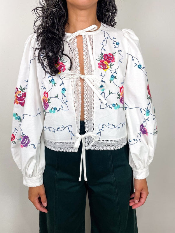 Katie Top in Multi Embroidery - The Shoe Hive