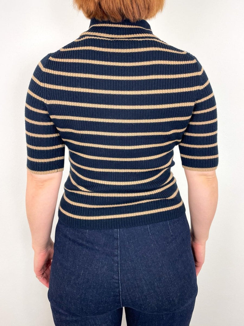 Katrina Sweater in Navy/Khaki - The Shoe Hive